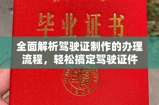 连云全面解析驾驶证制作的办理流程，轻松搞定驾驶证件