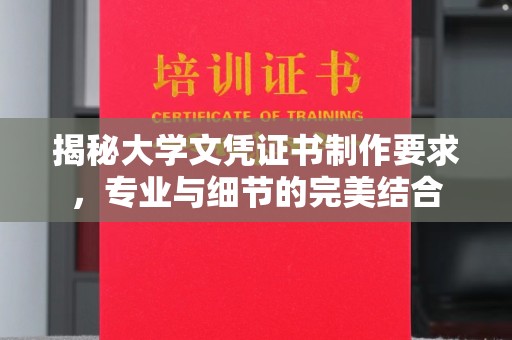 连云揭秘大学文凭证书制作要求，专业与细节的完美结合
