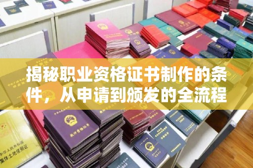连云揭秘职业资格证书制作的条件，从申请到颁发的全流程解析