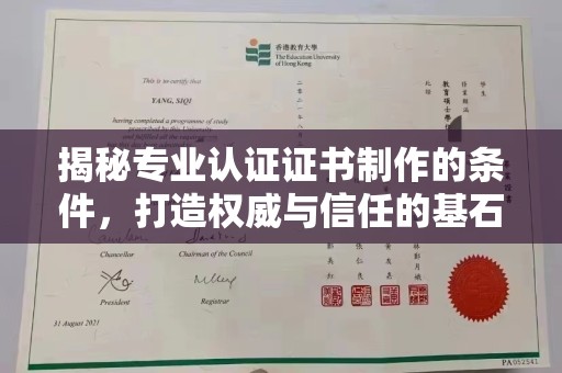 连云揭秘专业认证证书制作的条件，打造权威与信任的基石