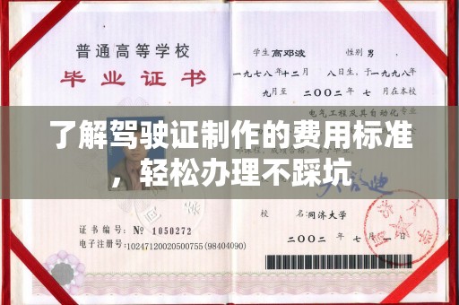 连云了解驾驶证制作的费用标准，轻松办理不踩坑