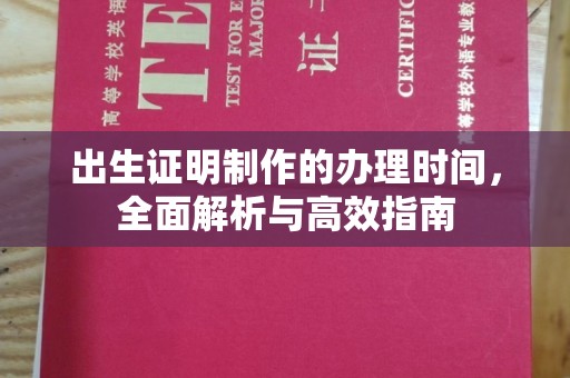 连云出生证明制作的办理时间，全面解析与高效指南